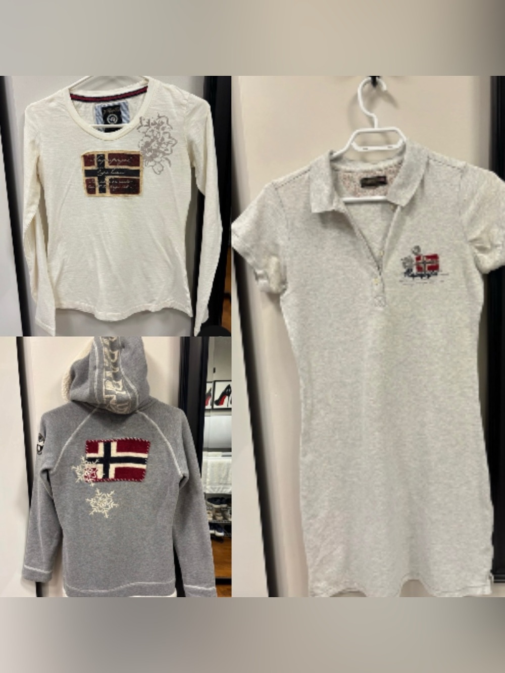 Napapijri Light Gray Polo with Floral and jacket